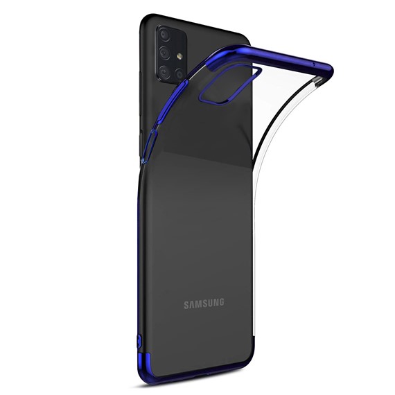 Microsonic Samsung Galaxy M31s Kılıf Skyfall Transparent Clear Mavi 2