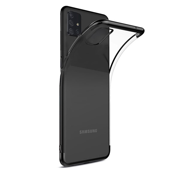 Microsonic Samsung Galaxy M31s Kılıf Skyfall Transparent Clear Siyah 2