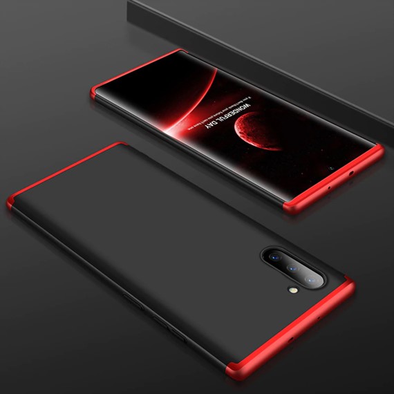 Microsonic Samsung Galaxy Note 10 Kılıf Double Dip 360 Protective Siyah Kırmızı 3