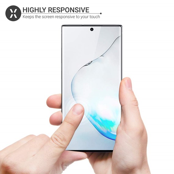 Microsonic Samsung Galaxy Note 10 Tam Kaplayan Temperli Cam Ekran Koruyucu Siyah 5
