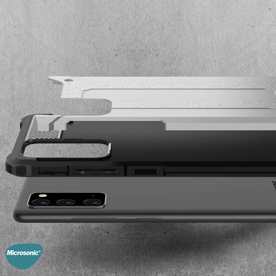 Microsonic Samsung Galaxy Note 20 Kılıf Rugged Armor Kırmızı 4