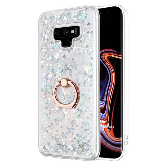 Microsonic Samsung Galaxy Note 9 Kılıf Glitter Liquid Holder Gümüş 1