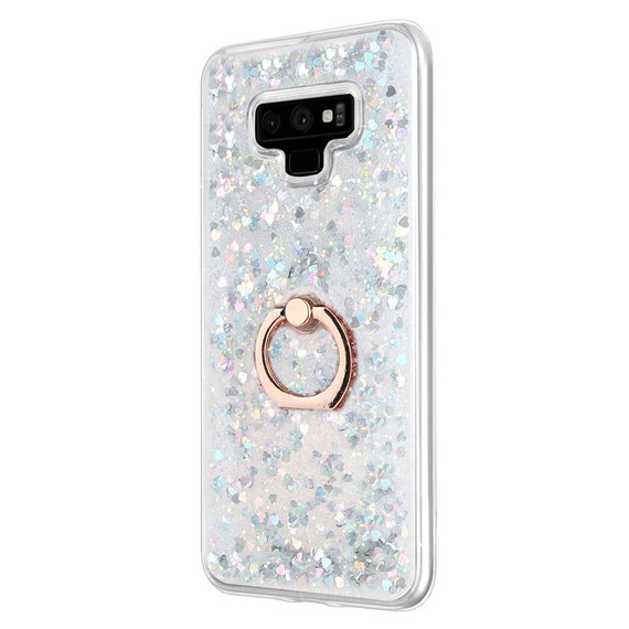 Microsonic Samsung Galaxy Note 9 Kılıf Glitter Liquid Holder Gümüş 2