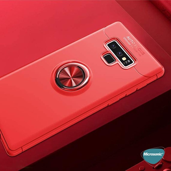 Microsonic Samsung Galaxy Note 9 Kılıf Kickstand Ring Holder Kırmızı 4