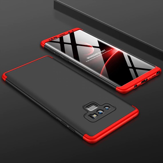 Microsonic Samsung Galaxy Note 9 Kılıf Double Dip 360 Protective Siyah Kırmızı 3