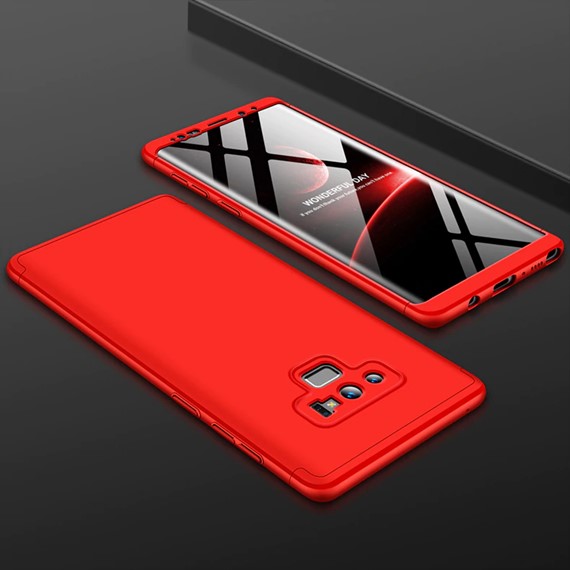 Microsonic Samsung Galaxy Note 9 Kılıf Double Dip 360 Protective Kırmızı 3