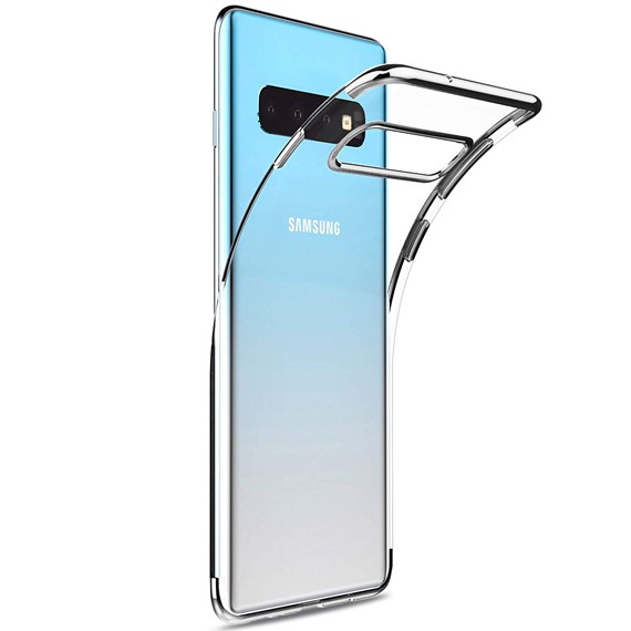 Microsonic Samsung Galaxy S10 Kılıf Skyfall Transparent Clear Gümüş 2