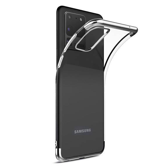 Microsonic Samsung Galaxy S20 Ultra Kılıf Skyfall Transparent Clear Gümüş 2