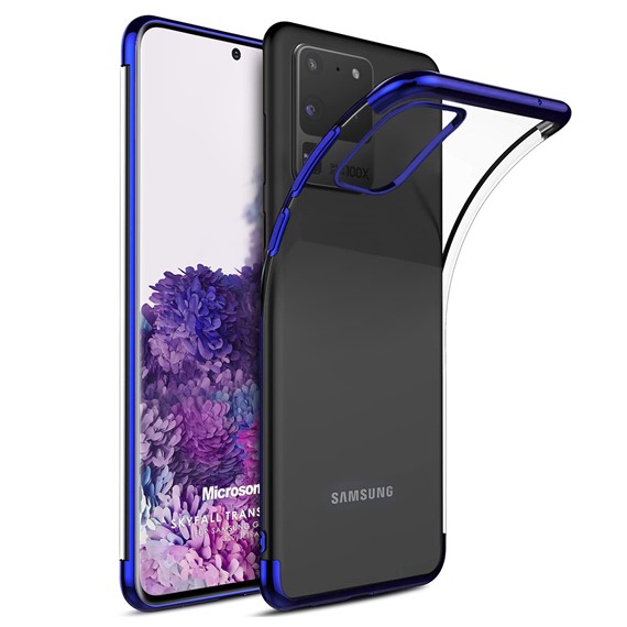 Microsonic Samsung Galaxy S20 Ultra Kılıf Skyfall Transparent Clear Mavi 1