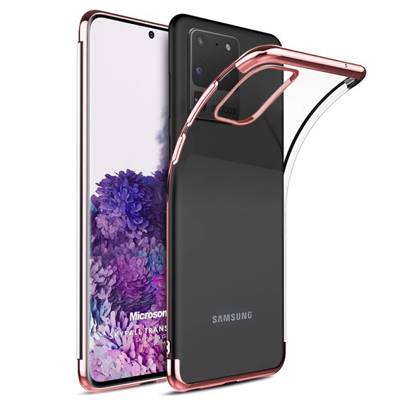 Microsonic Samsung Galaxy S20 Ultra Kılıf Skyfall Transparent Clear Rose Gold 1