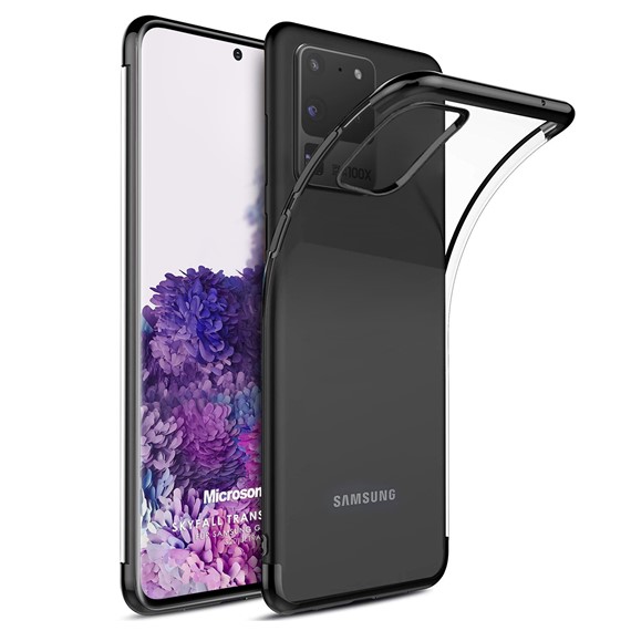 Microsonic Samsung Galaxy S20 Ultra Kılıf Skyfall Transparent Clear Siyah 1