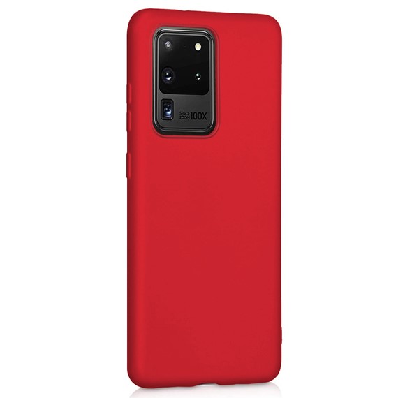 Microsonic Matte Silicone Samsung Galaxy S20 Ultra Kılıf Kırmızı 2