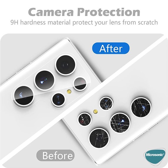 Microsonic Samsung Galaxy S22 Ultra Kamera Lens Koruma Camı 4