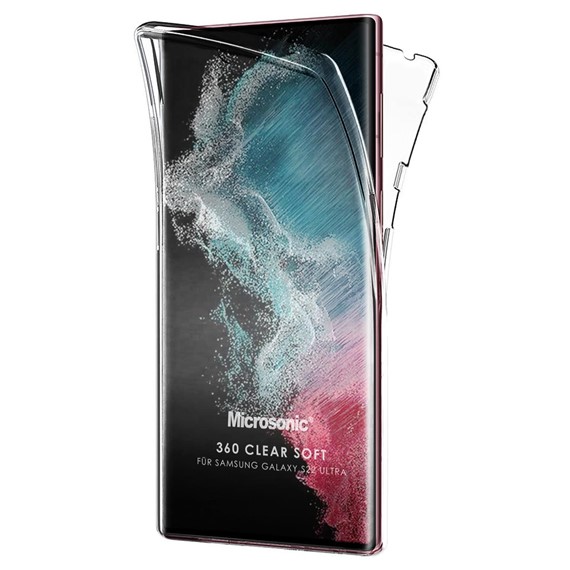 Microsonic Samsung Galaxy S22 Ultra Kılıf 6 Tarafı Tam Full Koruma 360 Clear Soft Şeffaf 1