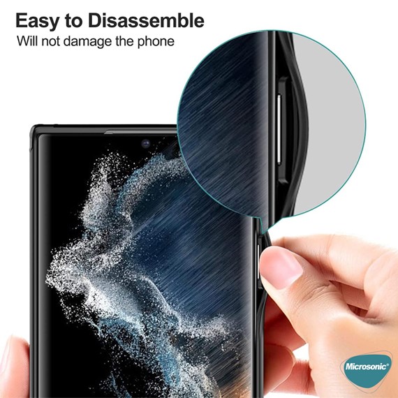 Microsonic Samsung Galaxy S22 Ultra Kılıf Frosted Frame Siyah 4