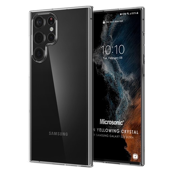 Microsonic Samsung Galaxy S22 Ultra Kılıf Non Yellowing Crystal Clear Sararma Önleyici Kristal Şeffaf 1