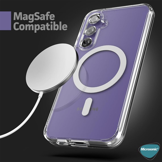 Microsonic Samsung Galaxy S25 Plus Kılıf MagSafe Clear Soft Şeffaf 2