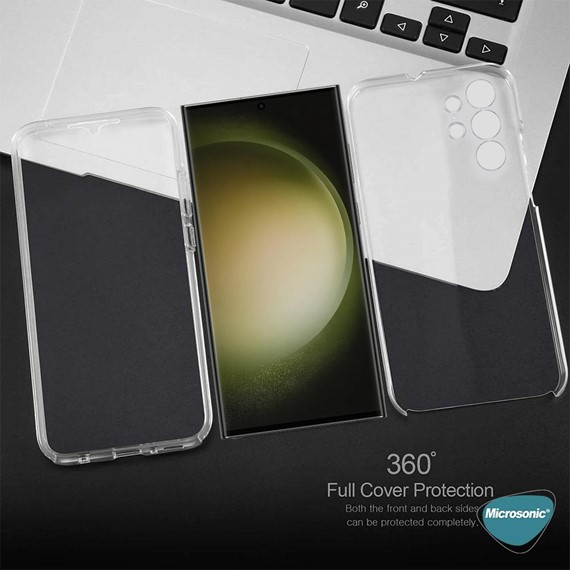 Microsonic Samsung Galaxy S23 Ultra Kılıf 6 Tarafı Tam Full Koruma 360 Clear Soft Şeffaf 2