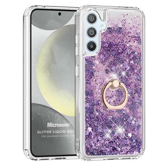 Microsonic Samsung Galaxy S24 Plus Kılıf Glitter Liquid Holder Mor 1