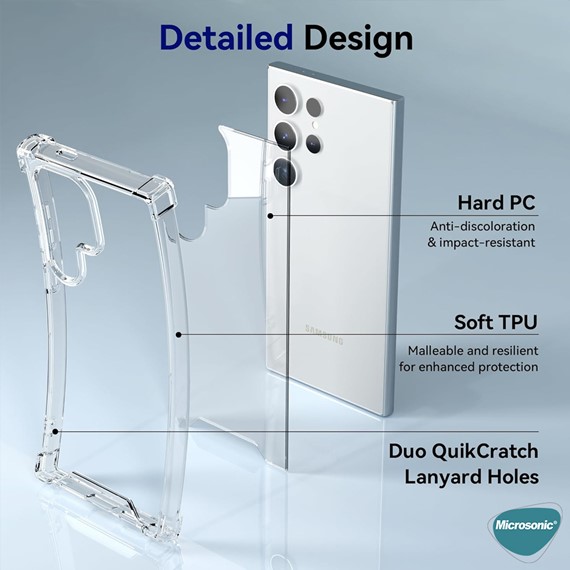 Microsonic Samsung Galaxy S24 Ultra Kılıf Shock Absorbing Şeffaf 2