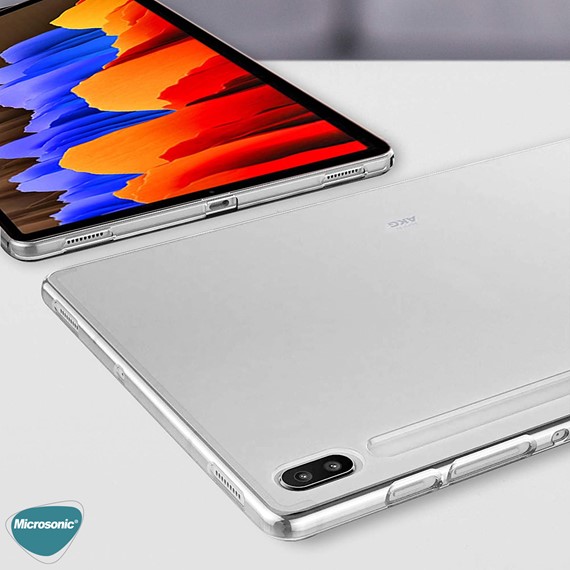 Microsonic Samsung Galaxy Tab S7 Plus T970 Kılıf Transparent Soft Beyaz 5