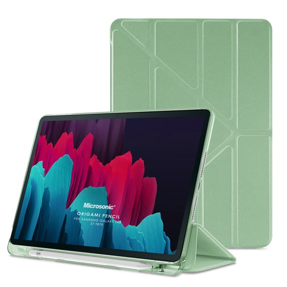 Microsonic Samsung Galaxy Tab S9 X710 Kılıf Origami Pencil Açık Yeşil 1