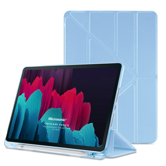 Microsonic Samsung Galaxy Tab S7 T870 Kılıf Origami Pencil Mavi 1