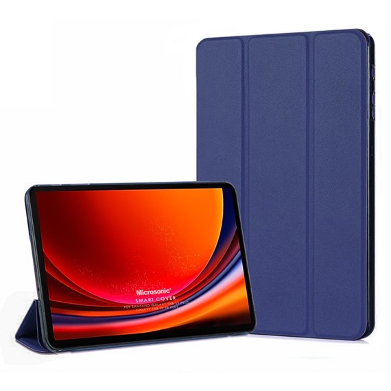 Microsonic Samsung Galaxy Tab S9 FE Kılıf Slim Translucent Back Smart Cover Lacivert 1