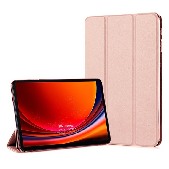 Microsonic Samsung Galaxy Tab S9 FE Kılıf Slim Translucent Back Smart Cover Rose Gold 1