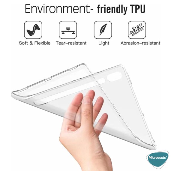 Microsonic Samsung Galaxy Tab S9 FE Kılıf Transparent Soft Şeffaf 2