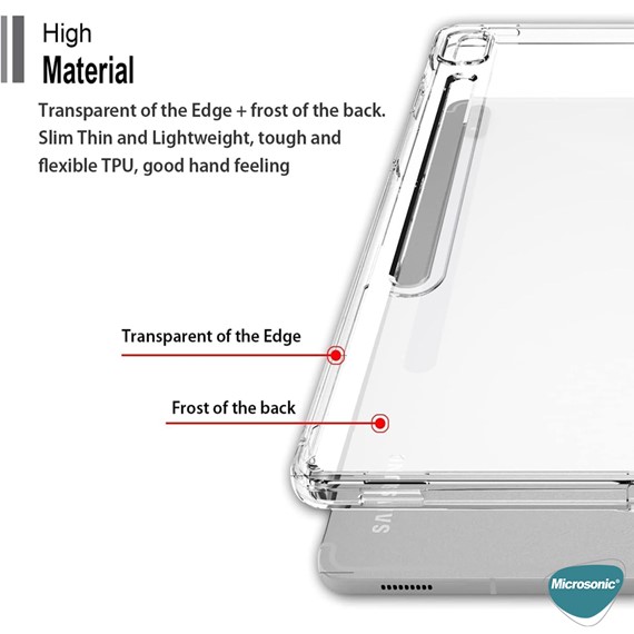 Microsonic Samsung Galaxy Tab S9 X710 Kılıf Transparent Soft Şeffaf 3