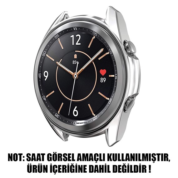 Microsonic Samsung Galaxy Watch 3 41mm Kılıf 360 Full Round Soft Silicone Gümüş 2