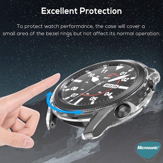 Microsonic Samsung Galaxy Watch 3 45mm Kılıf 360 Full Round Soft Silicone Şeffaf 3