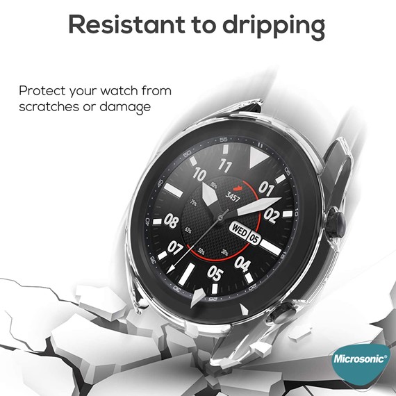 Microsonic Samsung Galaxy Watch 3 41mm Kılıf 360 Full Round Soft Silicone Şeffaf 4