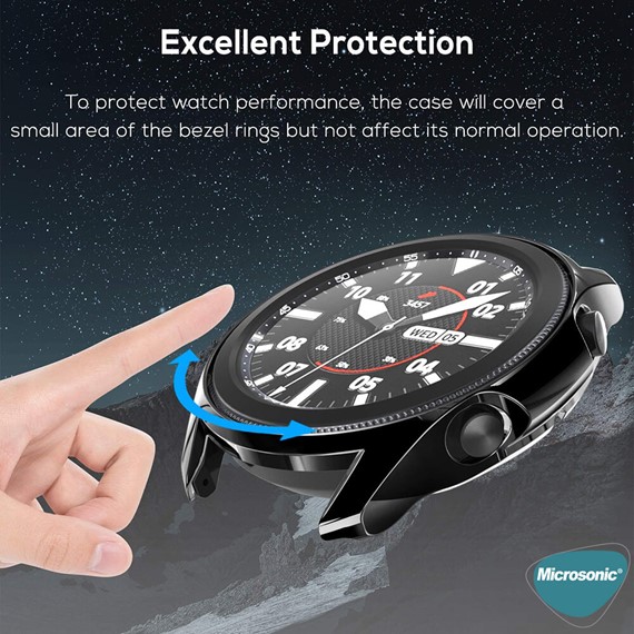 Microsonic Samsung Galaxy Watch 3 45mm Kılıf 360 Full Round Soft Silicone Siyah 3