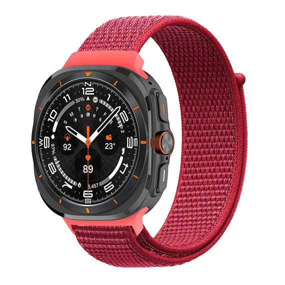 Microsonic Samsung Galaxy Watch Ultra Hasırlı Kordon Woven Sport Loop Kırmızı 1