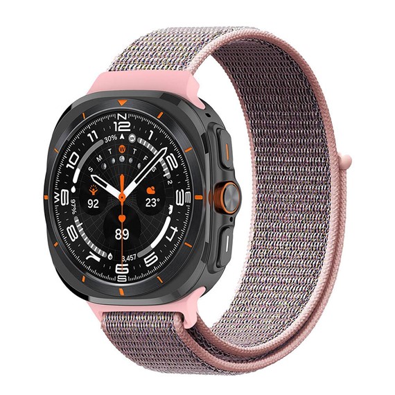 Microsonic Samsung Galaxy Watch Ultra Hasırlı Kordon Woven Sport Loop Rose Gold 1