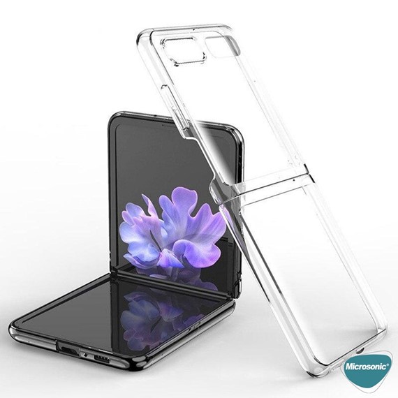 Microsonic Samsung Galaxy Z Flip Kılıf Shell Platinum Şeffaf 3