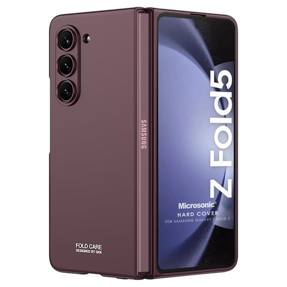 Microsonic Samsung Galaxy Z Fold 5 Kılıf Shape Hard Cover Bordo 1