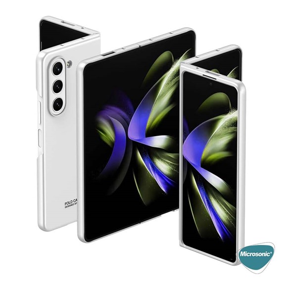 Microsonic Samsung Galaxy Z Fold 5 Kılıf Shape Hard Cover Gümüş 2