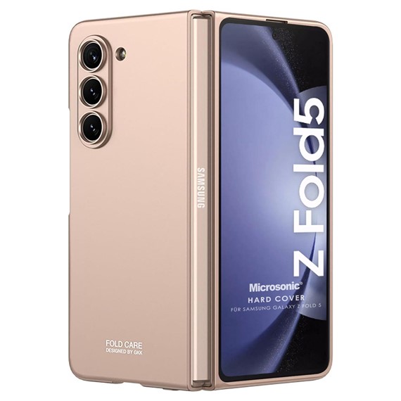 Microsonic Samsung Galaxy Z Fold 5 Kılıf Shape Hard Cover Rose Gold 1