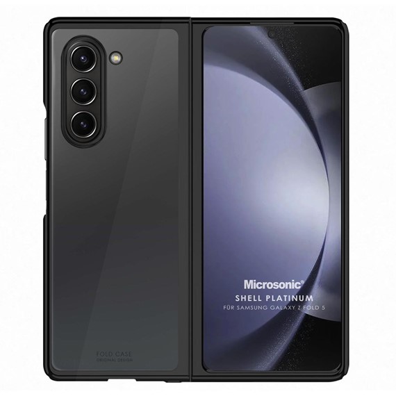 Microsonic Samsung Galaxy Z Fold 5 Kılıf Shell Platinum Siyah 1