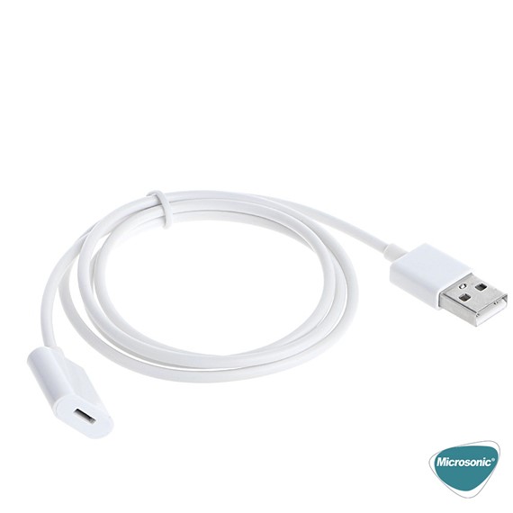 Microsonic USB to Dişi Lightning iPhone Kablo Apple Pencil için USB Şarj Kablosu Beyaz 2