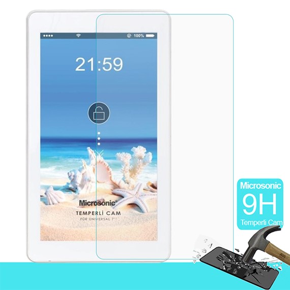 Microsonic Universal 7 inç Tablet Tempered Glass Cam Ekran Koruyucu 1