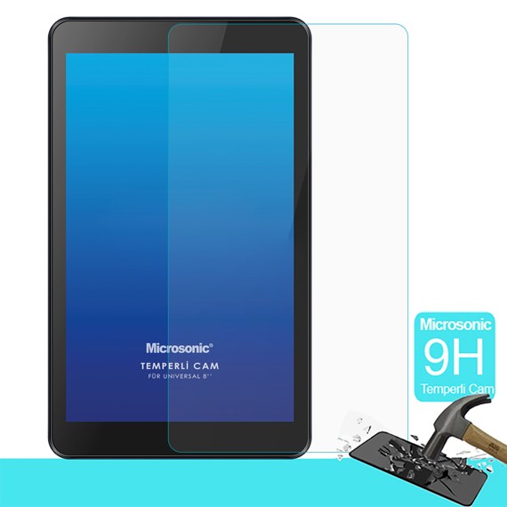 Microsonic Universal 8 inç Tablet Tempered Glass Cam Ekran Koruyucu 1