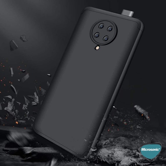 Microsonic Xiaomi Poco F2 Pro Kılıf Double Dip 360 Protective Siyah 4