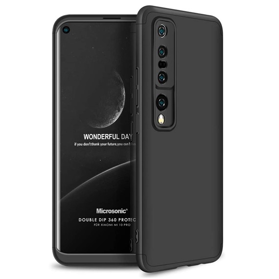 Microsonic Xiaomi Mi 10 Pro Kılıf Double Dip 360 Protective Siyah 1