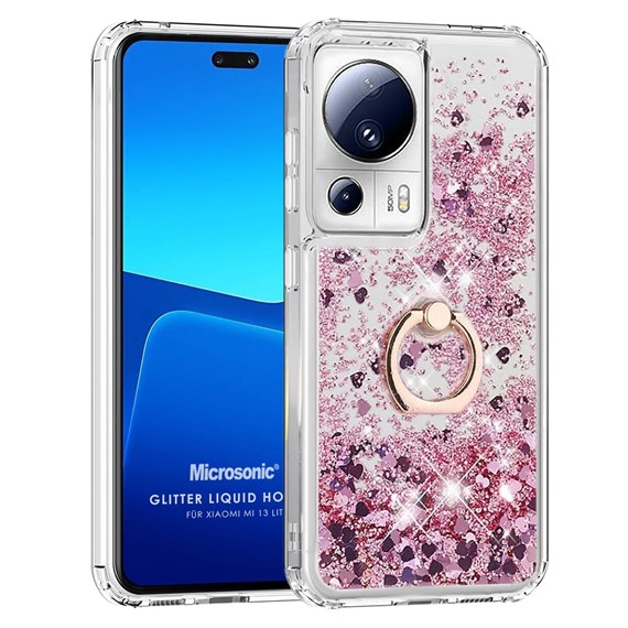 Microsonic Xiaomi Mi 13 Lite Kılıf Glitter Liquid Holder Pembe 1