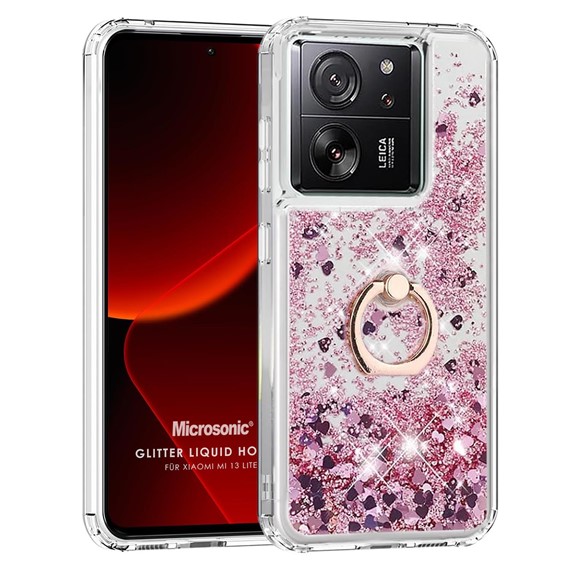 Microsonic Xiaomi Mi 13T Kılıf Glitter Liquid Holder Pembe 1