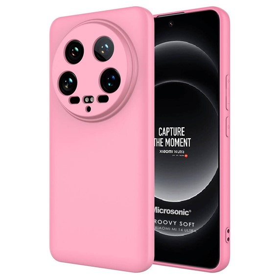 Microsonic Xiaomi Mi 14 Ultra Kılıf Groovy Soft Pembe 1